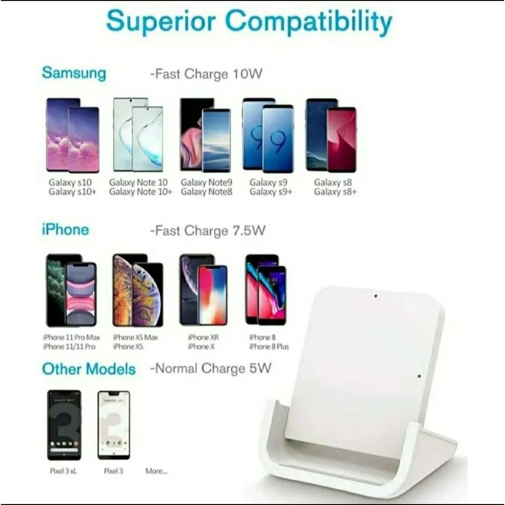 Wireless Cell Phone Fast Charging Charger Stand & Holder - Picture 2 of 6